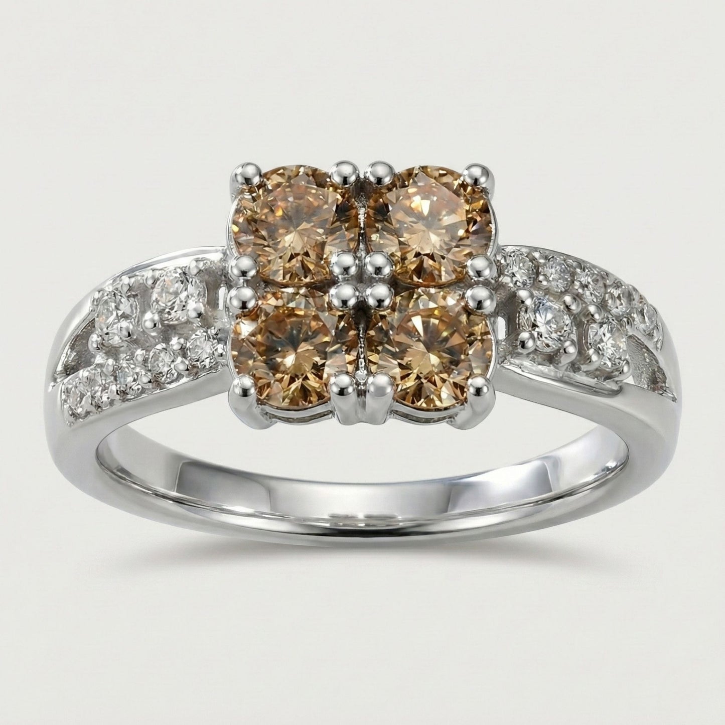 Anillo Constelación Champán Cuatro Luces en Plata 925