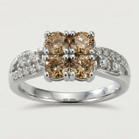 Anillo Constelación Champán Cuatro Luces en Plata 925