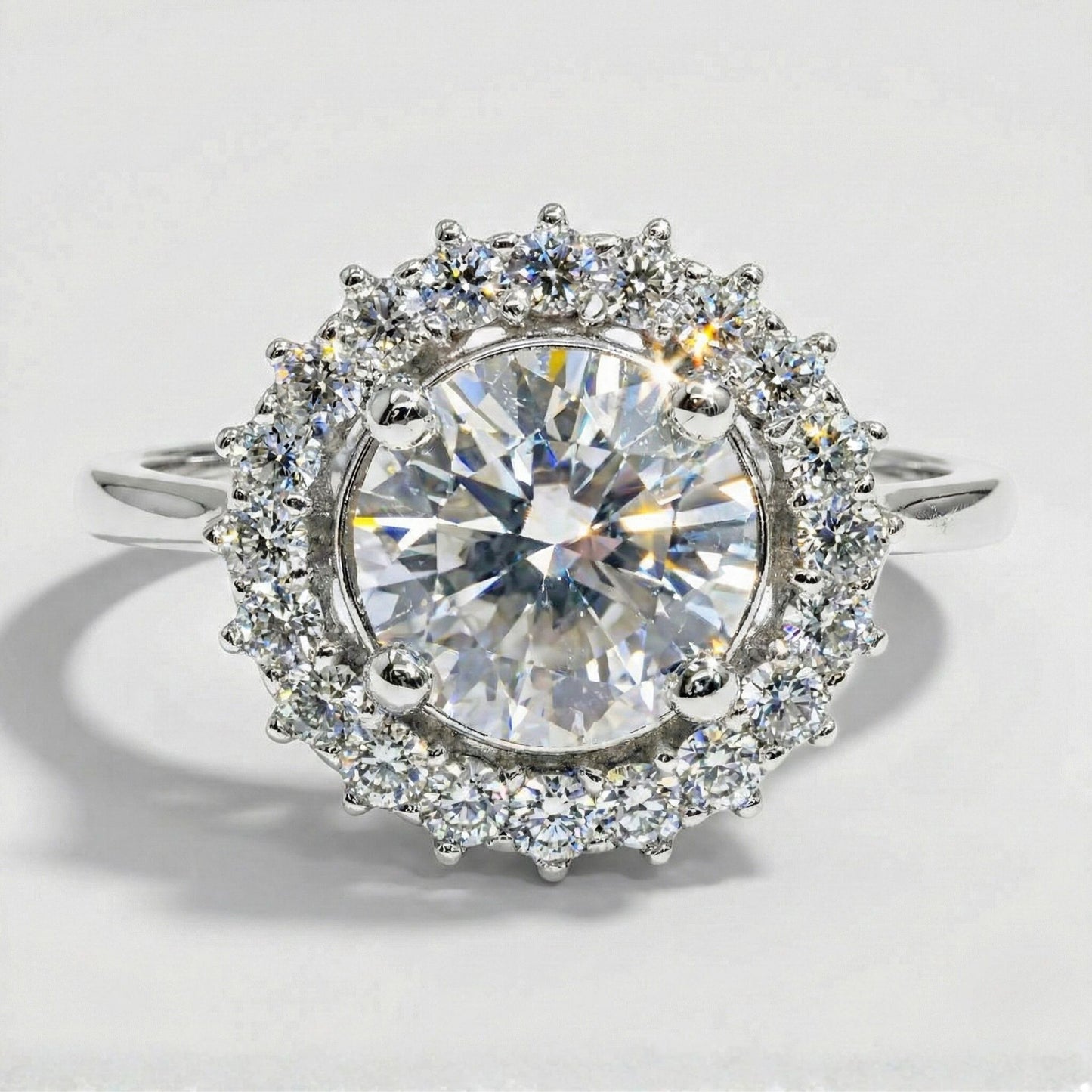 Anillo Halo Redondo Plata 925