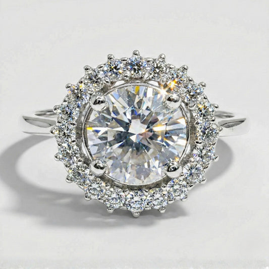 Anillo Halo Redondo Plata 925